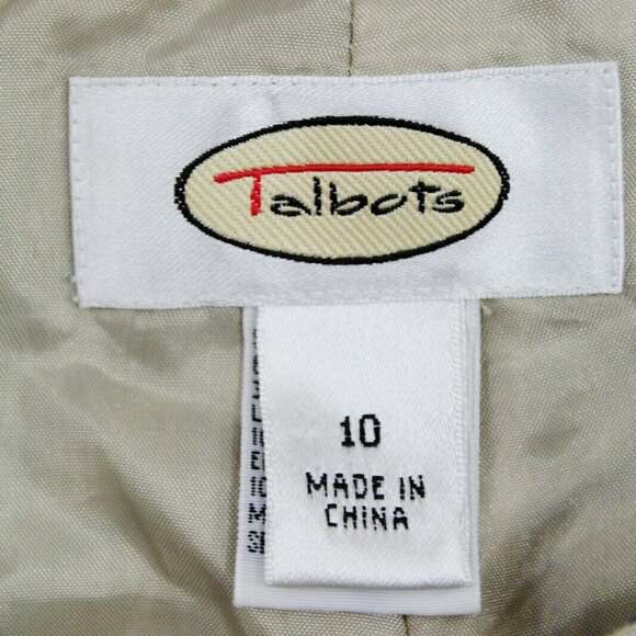 Talbots Lined Embroidered Beige Linen Blend Size 10‎ (30x28) - Picture 3 of 8